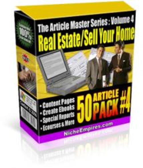 Product picture 50 selling your house and real estate Articles Pack
